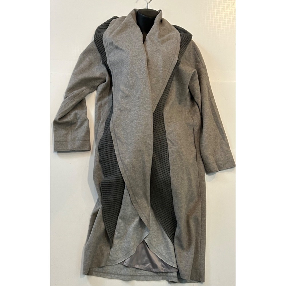 SOSKEN Brandy Waterfall Woll Blend Coat in Gray Sz M - Picture 5 of 15